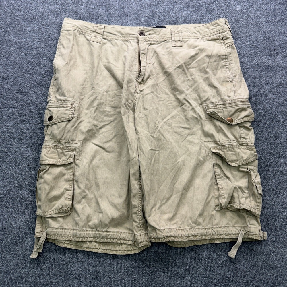Carbon Cargo Shorts Mens 38 Tan 12.5" Inseam Multi-Pocket Cotton Casual Workwear
